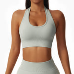 Load image into Gallery viewer, Breathable Sculpted Yoga Performance Bra With Halter Back