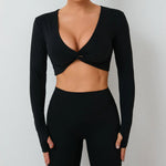 Load image into Gallery viewer, Seamless Ultra Soft Long Sleeve Yoga Crop Removable Pads