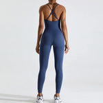 Load image into Gallery viewer, Backless Contour Yoga Jumpsuit Seamless Performance Wear