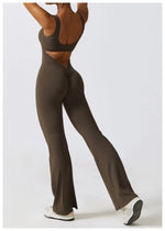 Load image into Gallery viewer, Contoured Back Zip Jumpsuit With Seamless Performance