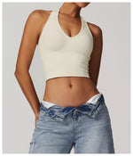 Load image into Gallery viewer, Luxurious Hanging Neck Seamless Sports Bra Nylon Spandex