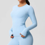 Load image into Gallery viewer, Luxurious Breathable Contoured Long Sleeve Yoga Top Nylon