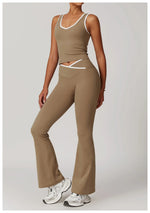 Load image into Gallery viewer, Breathable Two Piece Performance Yoga Set Contour Leggings