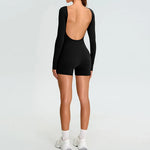 Load image into Gallery viewer, Backless Luxe Long Sleeve Yoga Jumpsuit Silhouette Chic