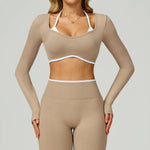 Load image into Gallery viewer, Seamless Ribbed Yoga Top With Breathable Comfort Wear