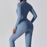 Load image into Gallery viewer, Zippered Contour Yoga Jumpsuit With Performance Gear