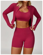 Load image into Gallery viewer, Three Piece Breathable Yoga Tracksuit Pro For Performance