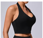 Load image into Gallery viewer, Breathable Hanging Neck Yoga Sports Bra With Contour Support