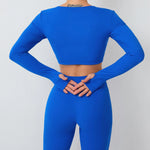 Load image into Gallery viewer, Seamless Ultra Soft Long Sleeve Yoga Crop Removable Pads
