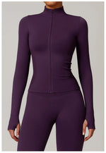 Load image into Gallery viewer, Seamless Long Sleeve Performance Jacket Zip Front Nylon
