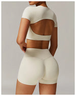 Load image into Gallery viewer, Contour Yoga Cropped Top Short Sleeve Performance Pro