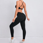 Load image into Gallery viewer, Two Piece Ribbed Seamless Studio Yoga Set Cross Back