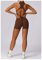 Load image into Gallery viewer, Luxurious Contour Performance Zip Front Yoga Romper