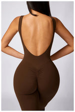 Load image into Gallery viewer, Sculpted Yoga Jumpsuit Ultra Breathable Nylon Knit Fabric