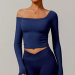 Load image into Gallery viewer, Performance Contour Knit Long Sleeve Yoga Top Nylon Spandex