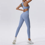 Load image into Gallery viewer, Zippered Contoured One-Piece Yoga Set Performance Wear
