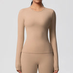 Load image into Gallery viewer, Luxurious Breathable Contoured Long Sleeve Yoga Top Nylon