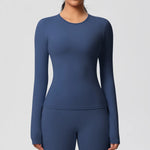Load image into Gallery viewer, Luxurious Breathable Contoured Long Sleeve Yoga Top Nylon