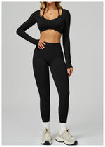 Load image into Gallery viewer, Seamless Ribbed Yoga Top With Breathable Comfort Wear