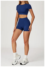 Load image into Gallery viewer, Two-Piece Contoured Breathable Yoga Set Leggings Silhouette