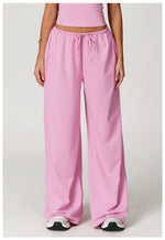 Load image into Gallery viewer, Breathable Contour Drawstring Wide Leg Athletic Pants
