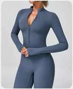 Load image into Gallery viewer, Zippered Contour Seamless Yoga Jump Suit Performance