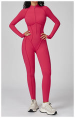 Load image into Gallery viewer, Seamless Zippered Yoga Jumpsuit With High Elasticity