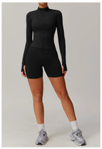 Load image into Gallery viewer, Performance Contoured Zippered Yoga Outfit Long Sleeve