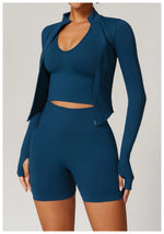 Load image into Gallery viewer, Zippered Performance Long-Sleeve Top Moisture-Wicking