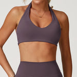 Load image into Gallery viewer, Contour Seamless Yoga Bra Hanging Neck Nylon Spandex