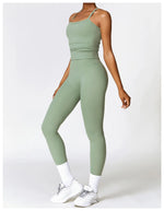 Load image into Gallery viewer, Seamless Sculpted Yoga Core Set Leggings Ribbed Contour
