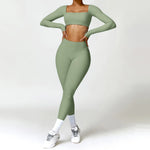 Load image into Gallery viewer, Seamless Two Piece Yoga Set Contour Silhouette Leggings