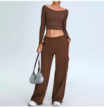 Load image into Gallery viewer, Off Shoulder Contour Seamless Athleisure Top Nylon