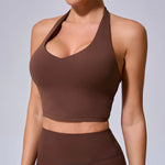 Load image into Gallery viewer, Breathable Hanging Neck Yoga Sports Bra With Contour Support