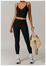 Load image into Gallery viewer, 2 Piece Seamless Contour Yoga Set Nylon Spandex Blend