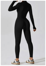 Load image into Gallery viewer, Zippered Contour Yoga Jumpsuit With Performance Gear