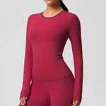 Load image into Gallery viewer, Luxurious Breathable Contoured Long Sleeve Yoga Top Nylon