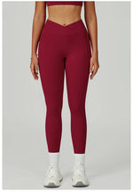 Load image into Gallery viewer, Cross Waist High Rise Contoured Elegance Yoga Leggings