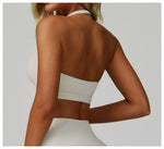 Load image into Gallery viewer, Ribbed Breathable Hanging Neck Sports Bra Performance