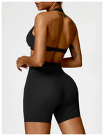 Load image into Gallery viewer, Breathable Contoured Nylon Halter Bralette With Twist