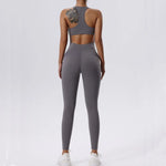 Load image into Gallery viewer, Zippered Contoured One-Piece Yoga Set Performance Wear
