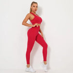 Load image into Gallery viewer, Seamless Contour Two Piece Yoga Set Performance Wear