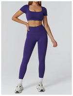 Load image into Gallery viewer, Seamless Premium Athleisure 2 Piece Leggings Set Nylon