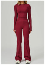 Load image into Gallery viewer, 2 Piece Contoured Breathable Yoga Ensemble Knitwear