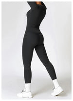 Load image into Gallery viewer, Seamless Sculpted Yoga Core Set Leggings Ribbed Contour