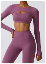 Load image into Gallery viewer, Contoured Interwoven Athleisure Long Sleeve Yoga Ensemble