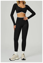 Load image into Gallery viewer, Seamless Ribbed Yoga Top With Breathable Comfort Wear