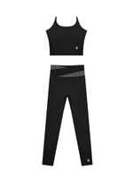 Load image into Gallery viewer, Tullia + Juno Color Block Top and Leggings Sports Matching Set - In Black