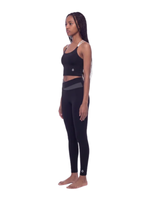 Load image into Gallery viewer, Tullia + Juno Color Block Top and Leggings Sports Matching Set - In Black