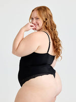 Load image into Gallery viewer, Snatch Them CocoaPlums! | V-Neck Half Laced Bodysuit